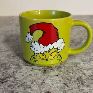 Festive Grinch Mug with Santa Hat